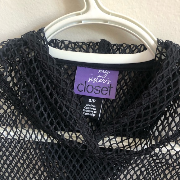 Fishnet Long Sleeve Crop Top S - Picture 3 of 6